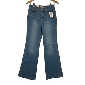 NWT Signature Levis Womens 4 27 Blue High Rise Flare Stretch‎ Dark Denim
